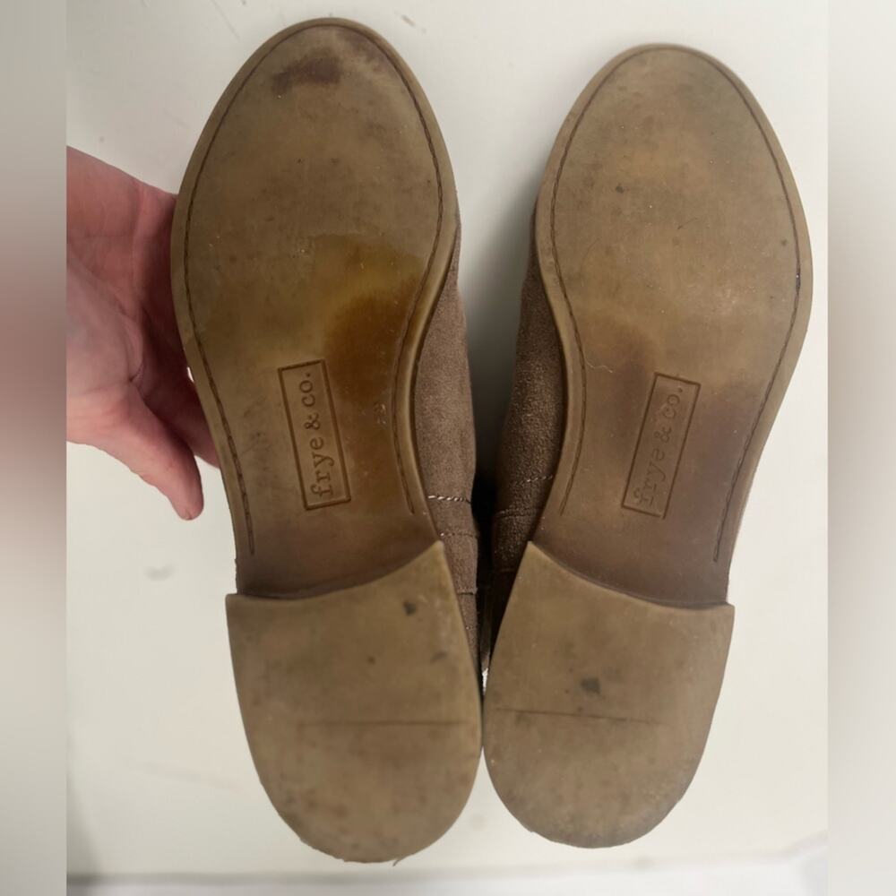 Frye & Co Sarah Shortie Suede Ankle Bootie Womens 10 Western Tan Taupe Slouchy - Picture 8 of 10